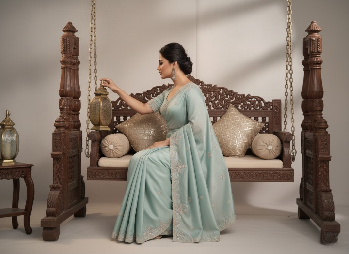 Pure NC Moss Fabric – Sheer, Crisp & Lightweight